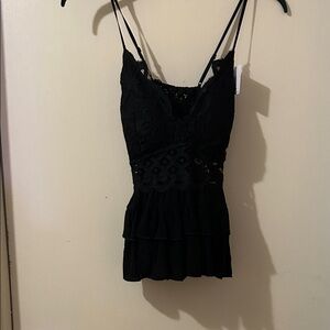 Anemone Black Lace Camisole Top